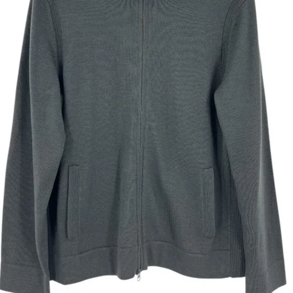 Banana Republic Sweater 100% Wool XL Full Zip Mock Neck Preppy Business Casual